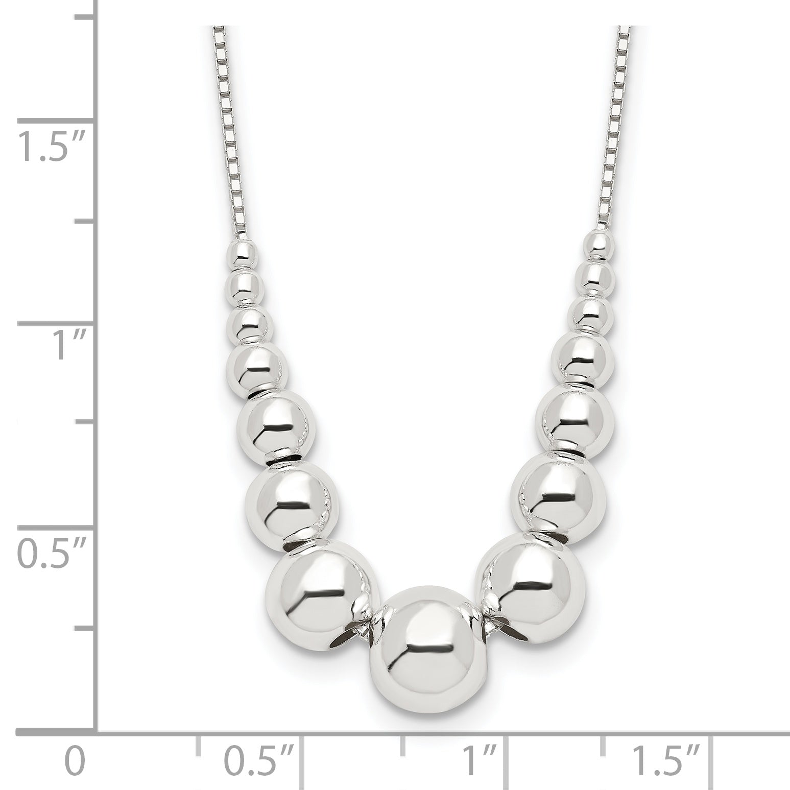 Sophia Jewelers Sterling Silver Beaded Necklace with Polished Finish Elegance