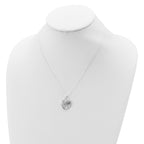 Sterling Silver 925 Filigree Swirl Heart Necklace with Polished Finish