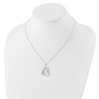 Sterling Silver 925 Double Heart Necklace with Polished Anti-Tarnish Finish