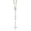 Sterling Silver Yellow & Rose Flash Gold-plated Rosary Necklace