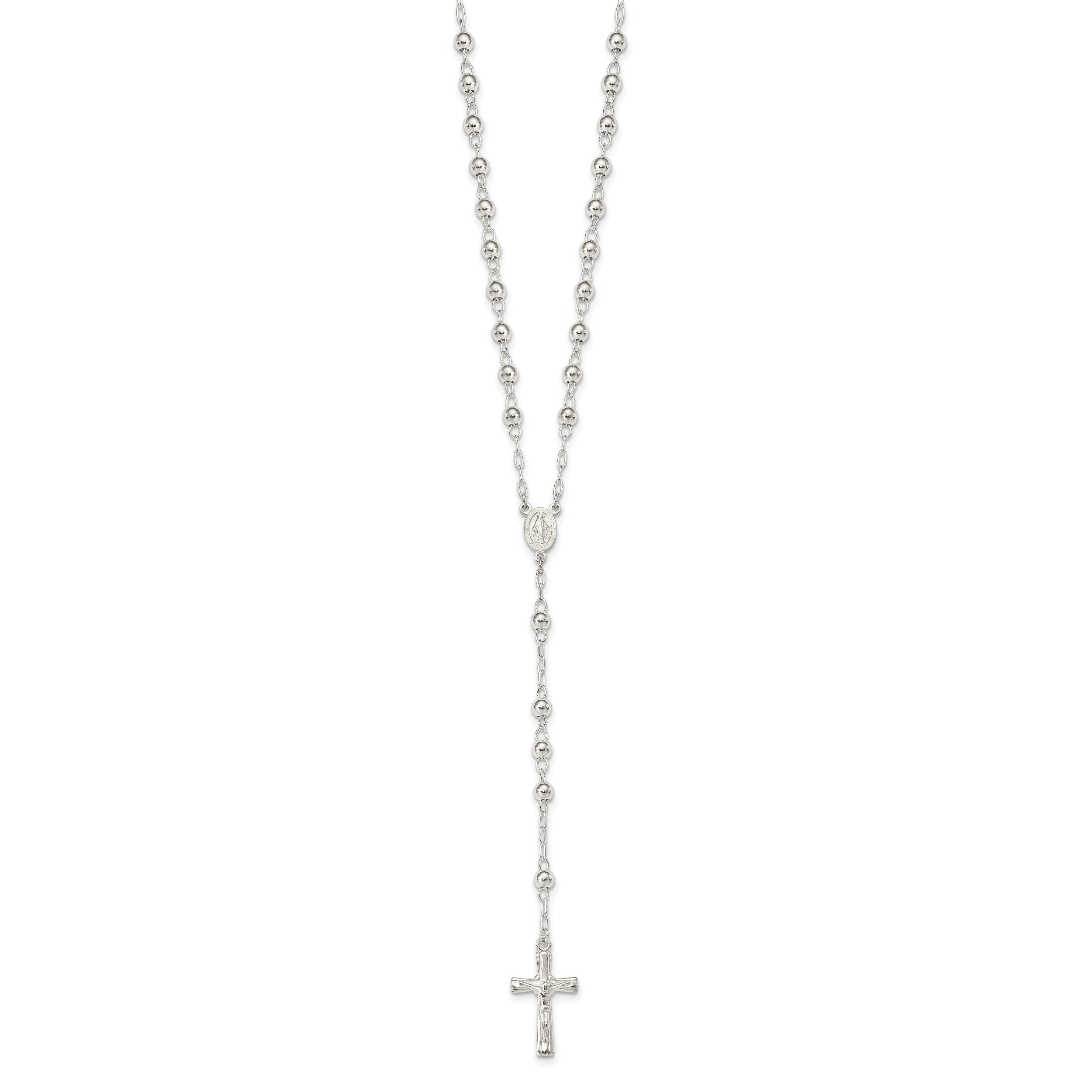 Sophia Jewelers 925 Sterling Silver Polished 26 Rosary Necklace for Women