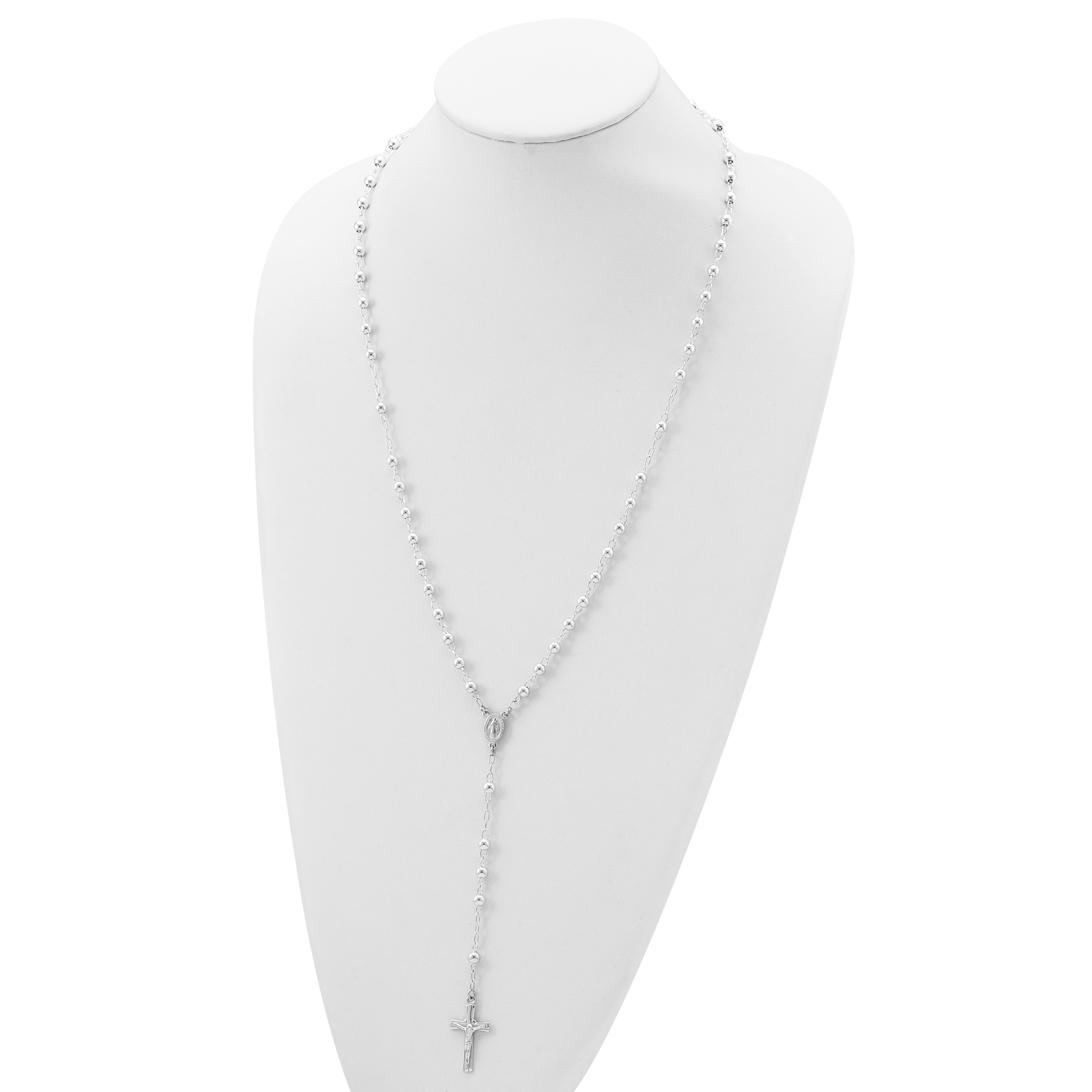 Sophia Jewelers 925 Sterling Silver Polished 26 Rosary Necklace for Women