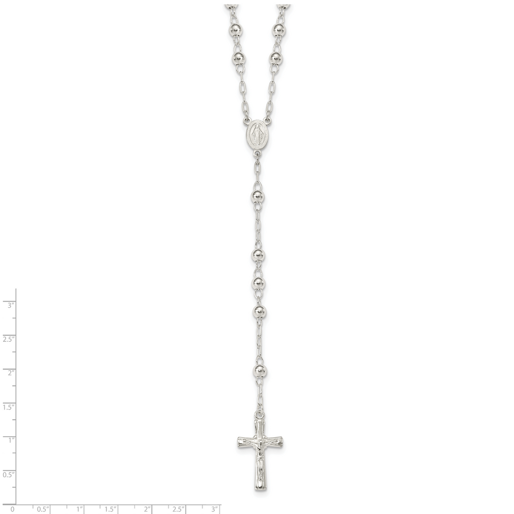 Sophia Jewelers 925 Sterling Silver Polished 26 Rosary Necklace for Women