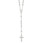 Sterling Silver Polished Rosary 26 inch Necklace