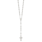 Sophia Jewelers Sterling Silver 26 Polished Rosary Necklace for Women