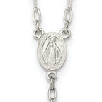 Sophia Jewelers Sterling Silver 26 Polished Rosary Necklace for Women