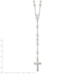 Sophia Jewelers Sterling Silver 26 Polished Rosary Necklace for Women - 26