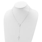 Sterling Silver 925 Rosary Necklace Polished Finish Elegant Women's Design