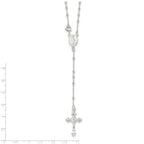 Sterling Silver 925 Rosary Necklace Polished Finish Elegant Women's Design