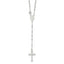 Sterling Silver Polished Bead Rosary 16 inch Necklace