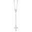 Sterling Silver Polished Crucifix Rosary 18 inch Necklace