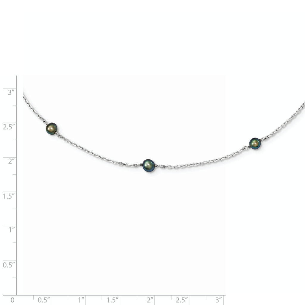 Sophia Jewelers Sterling Silver Peacock Pearl Necklace with Polished Finish