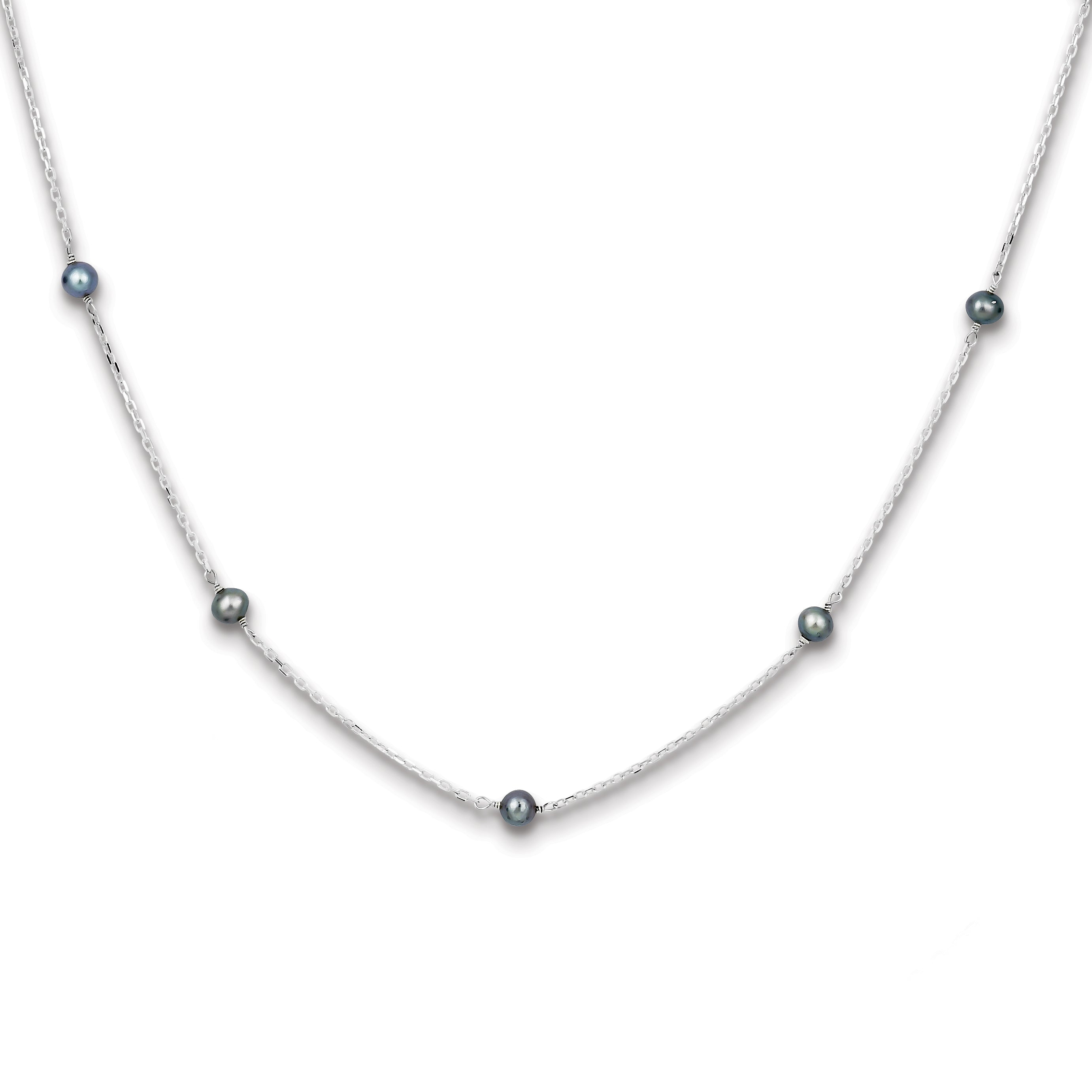 Sophia Jewelers Sterling Silver Peacock Pearl Necklace with Polished Finish Secondary image