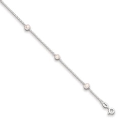 Sterling Silver RH-pltd 4-5mm Pink FWC Pearl w/1in ext Children's Bracelet