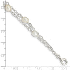 Sterling Silver White FW Cultured Pearl 7.5 inch Bracelet