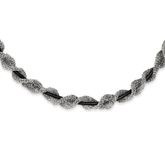 Sterling Silver Ruthenium-Plated 18 Fancy Mesh Necklace Elegant Design