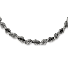 Sterling Silver and Ruthenium-plated Fancy Mesh Necklace
