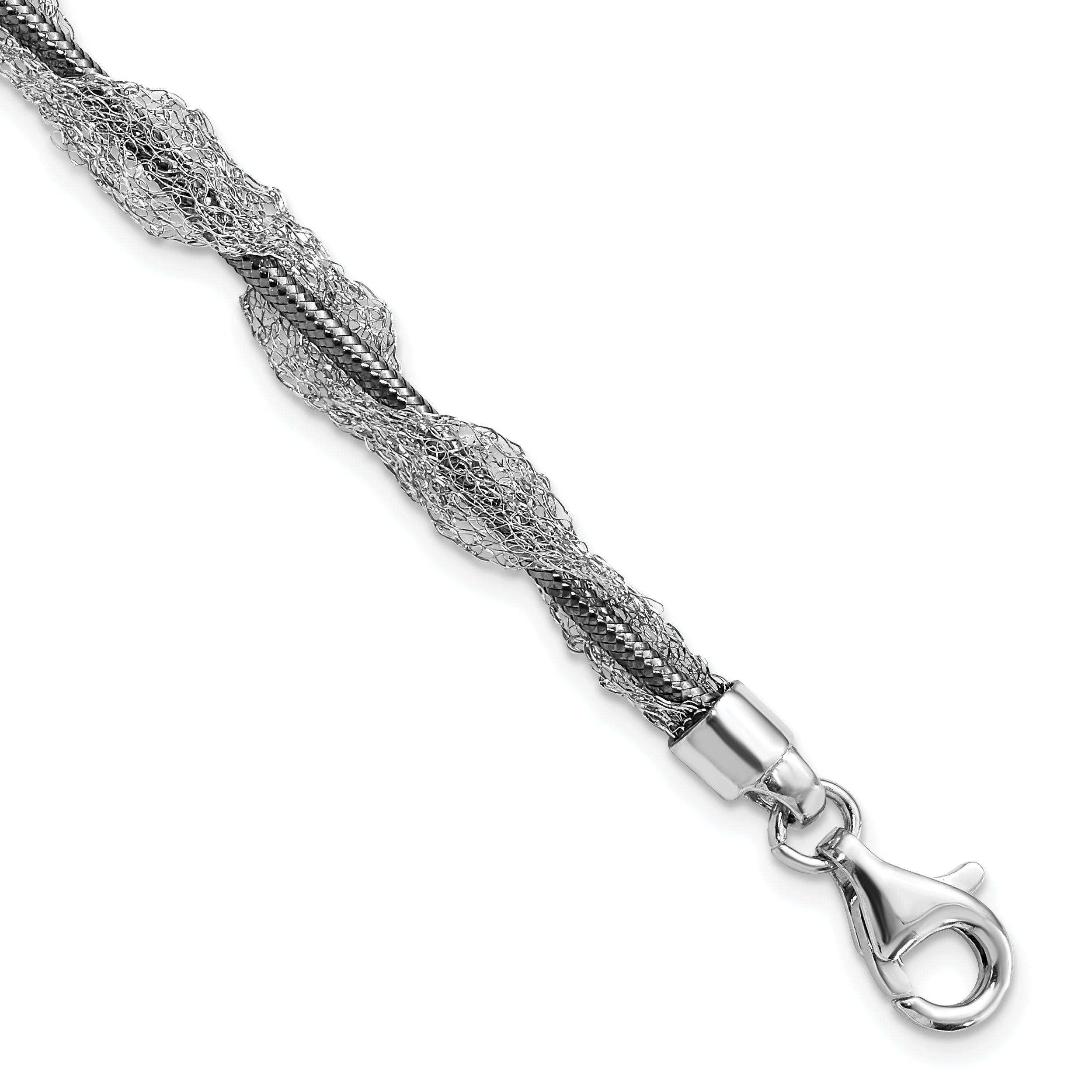 Sterling Silver Ruthenium-plated Fancy Mesh Twist Bracelet Main image