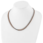 Sterling Silver 925 Necklace with Ruthenium and Rose-Tone Plating