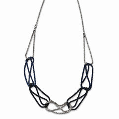 Sterling Silver Rhodium & Blue Plated Necklace