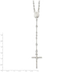 Sophia Jewelers Sterling Silver Rosary Necklace with Polished Anti-Tarnish Finish