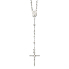 Sterling Silver Polished Rosary Necklace