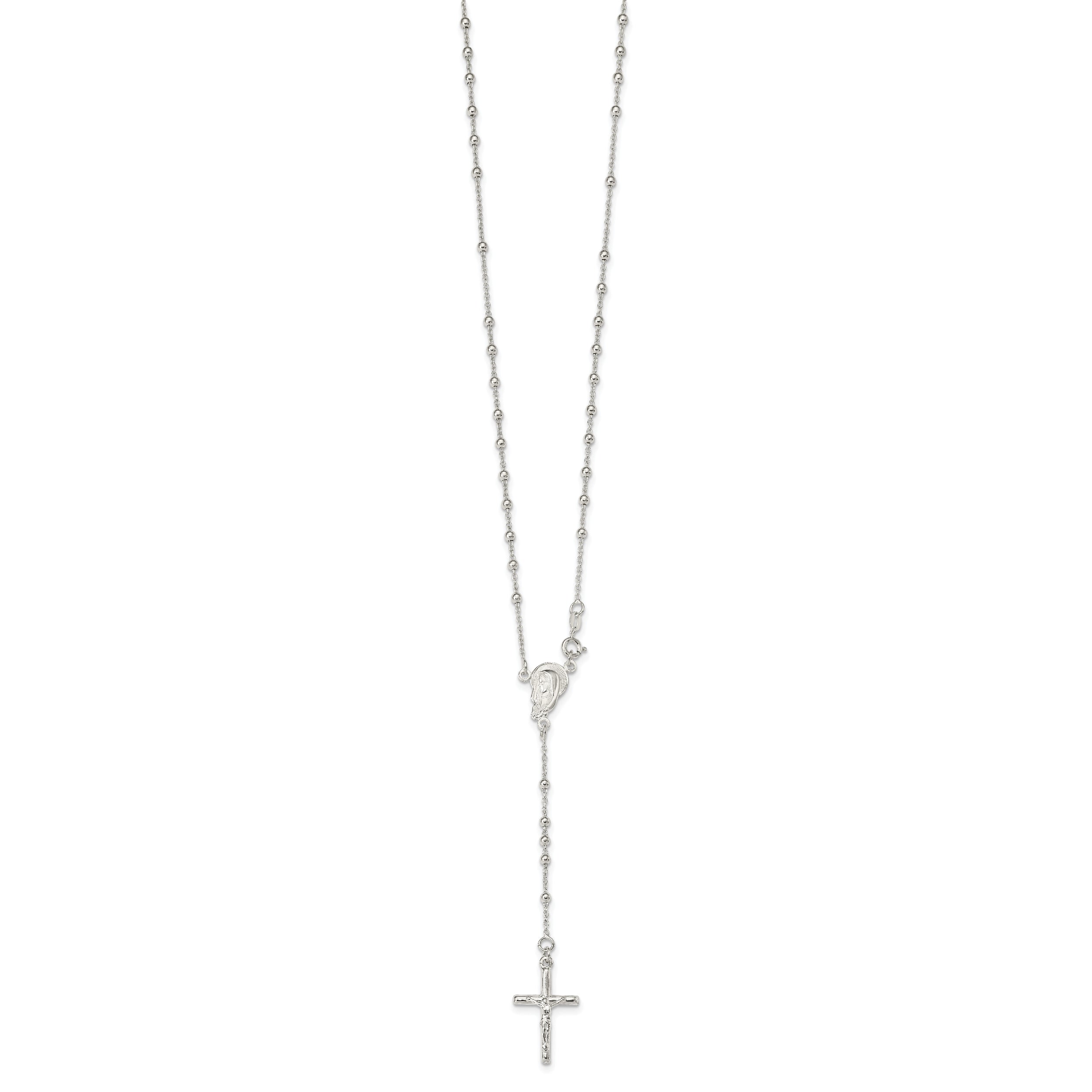 Sophia Jewelers 925 Sterling Silver Women's Crucifix Necklace 24 Polished Finish - 24