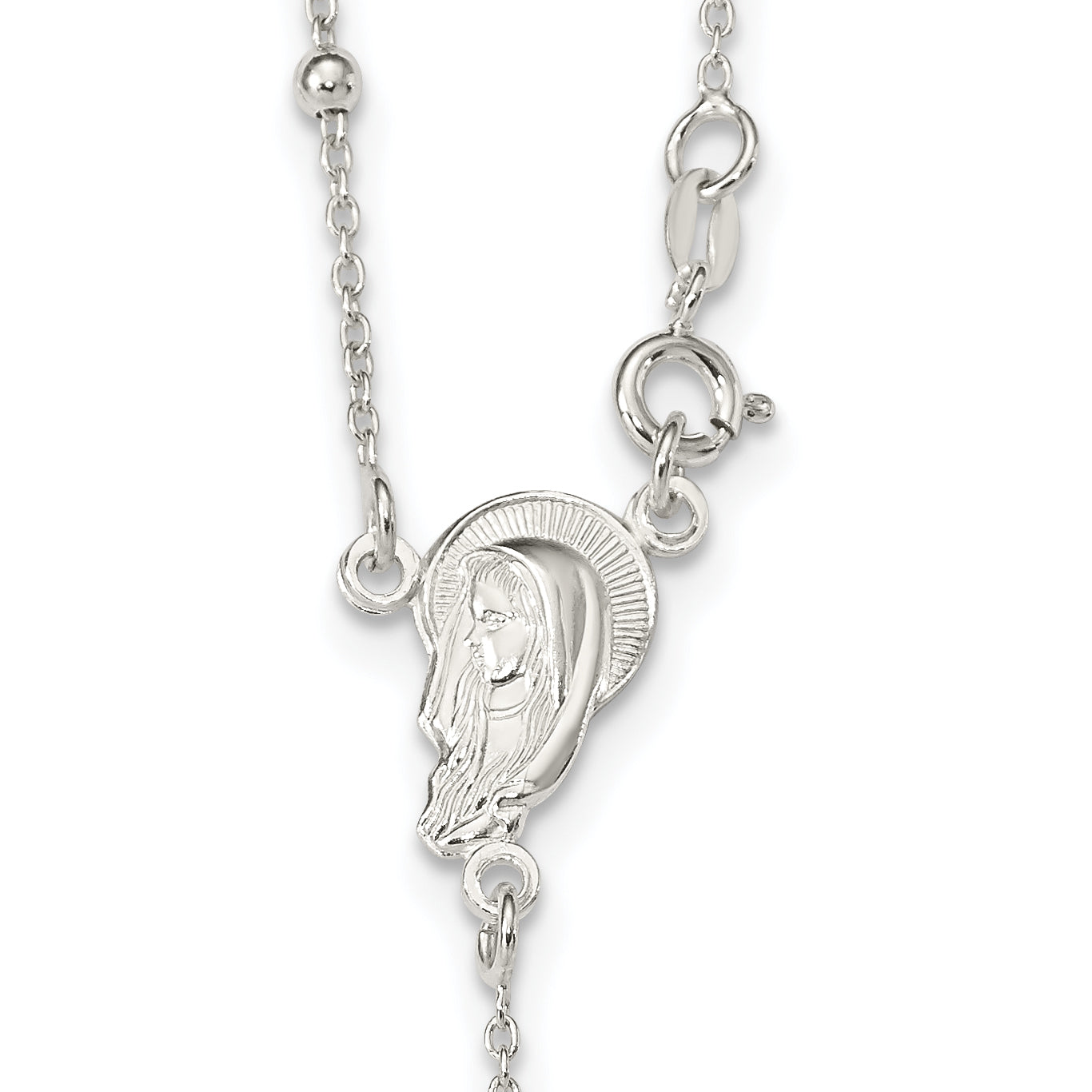 Sophia Jewelers 925 Sterling Silver Women's Crucifix Necklace 24 Polished Finish - 24