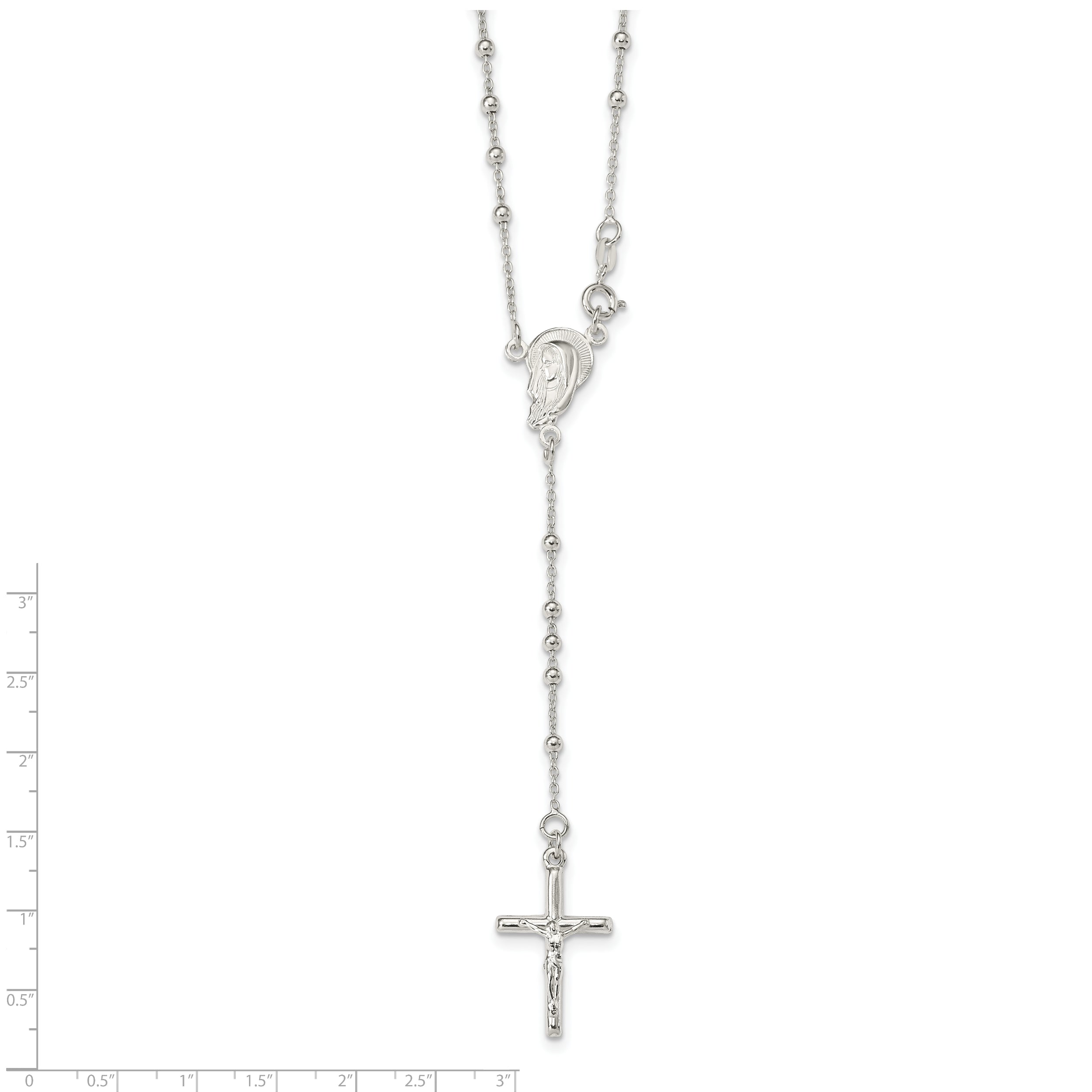 Sophia Jewelers 925 Sterling Silver Women's Crucifix Necklace 24 Polished Finish - 24