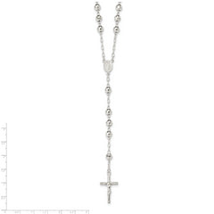 Sophia Jewelers 925 Sterling Silver Rosary Necklace with Polished Finish Elegant Faithful Design - 26