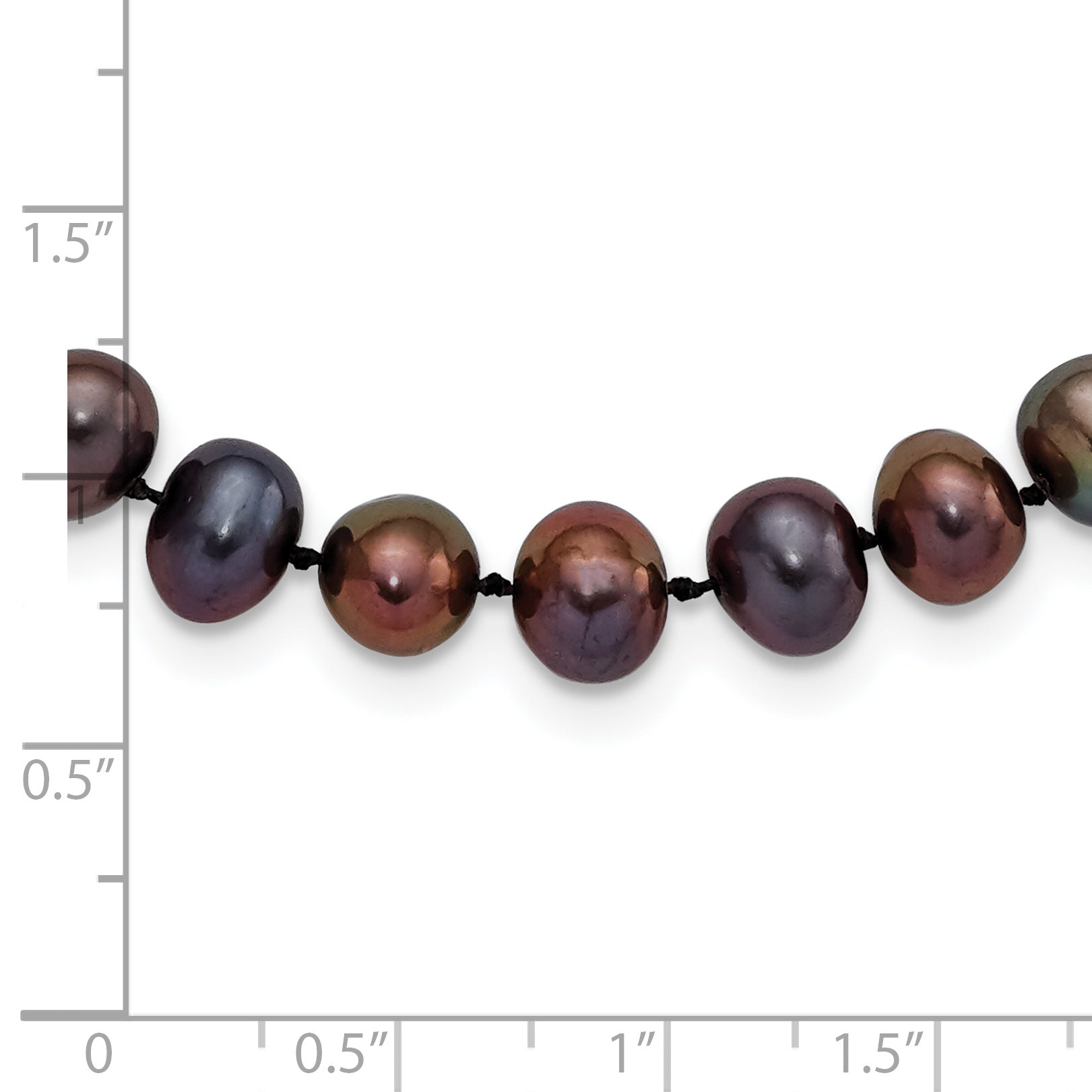 Sterling Silver Rhod-plated 7-8mm Black FW Cultured Pearl Bracelet Secondary image