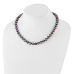 Sterling Silver Pearl Necklace with Polished Black FWC Pearls