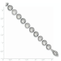 Sterling Silver Rhodium 8-9mm Grey FWC Pearl Necklace