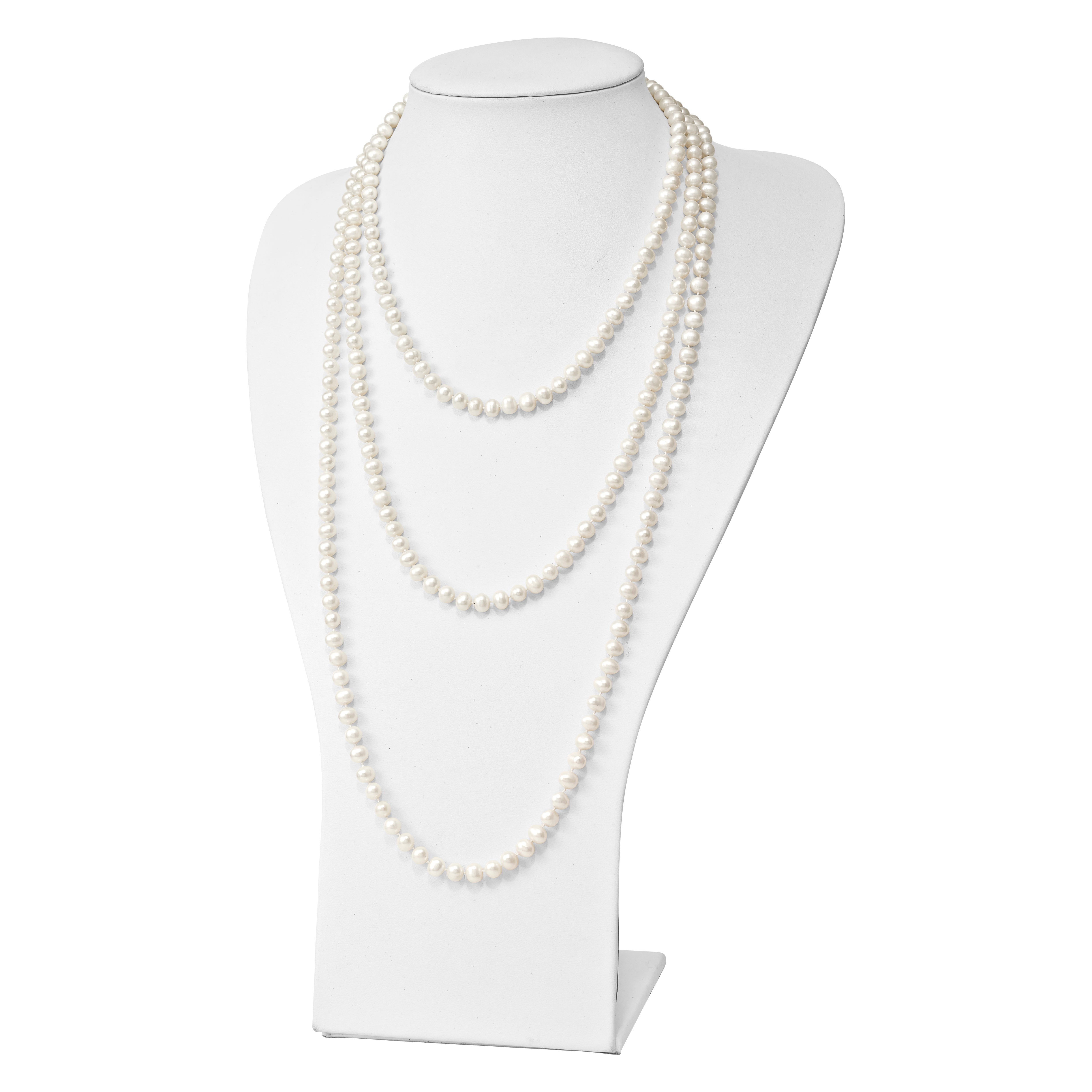 Sophia Jewelers 80 Endless White Freshwater Pearl Necklace - 80
