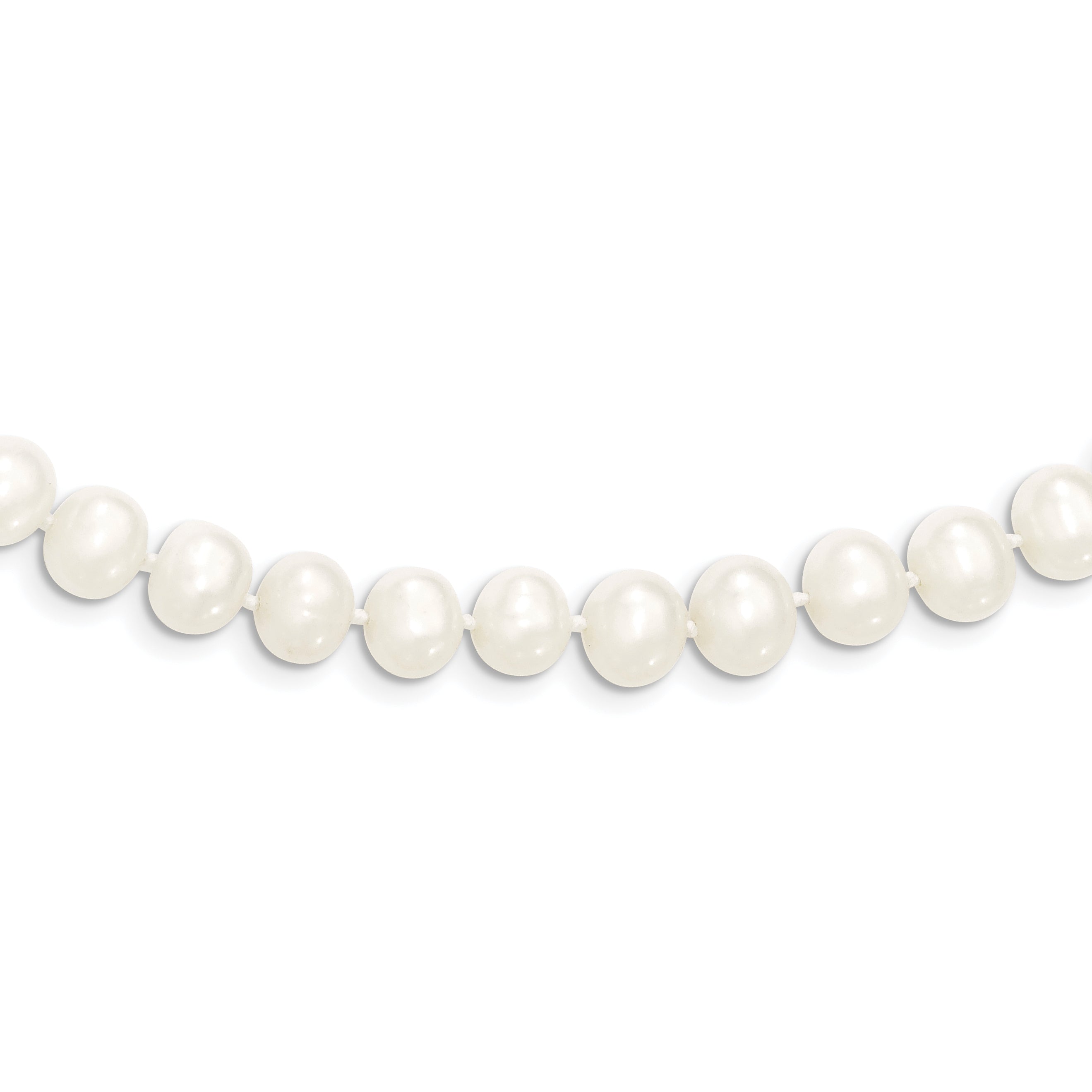 6-7mm White Semi-round Freshwater Cultured Pearl Slip-on Endless 80 inch Necklace