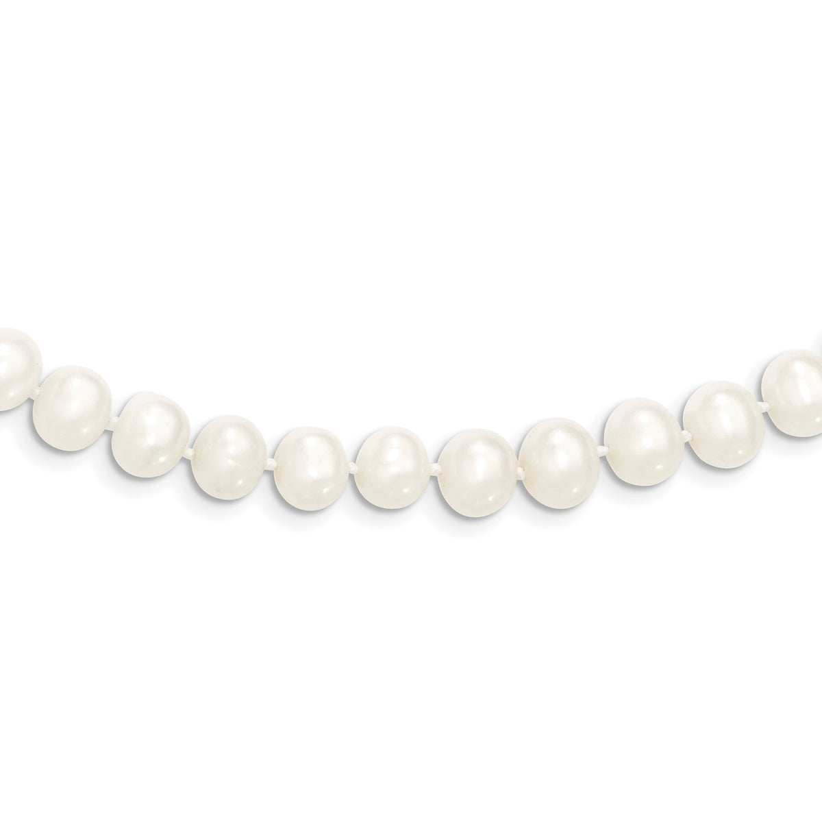 6-7mm White Semi-round Freshwater Cultured Pearl Slip-on Endless 80 inch Necklace