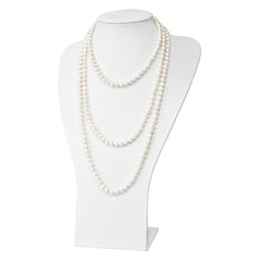 Sophia Jewelers Endless White Freshwater Pearl Necklace 80-Inch Polished Elegant - 80