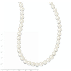 9-10mm White Semi-round Freshwater Cultured Pearl Slip-on Endless 80 inch Necklace