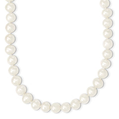 9-10mm White Semi-round Freshwater Cultured Pearl Slip-on Endless 80 inch Necklace