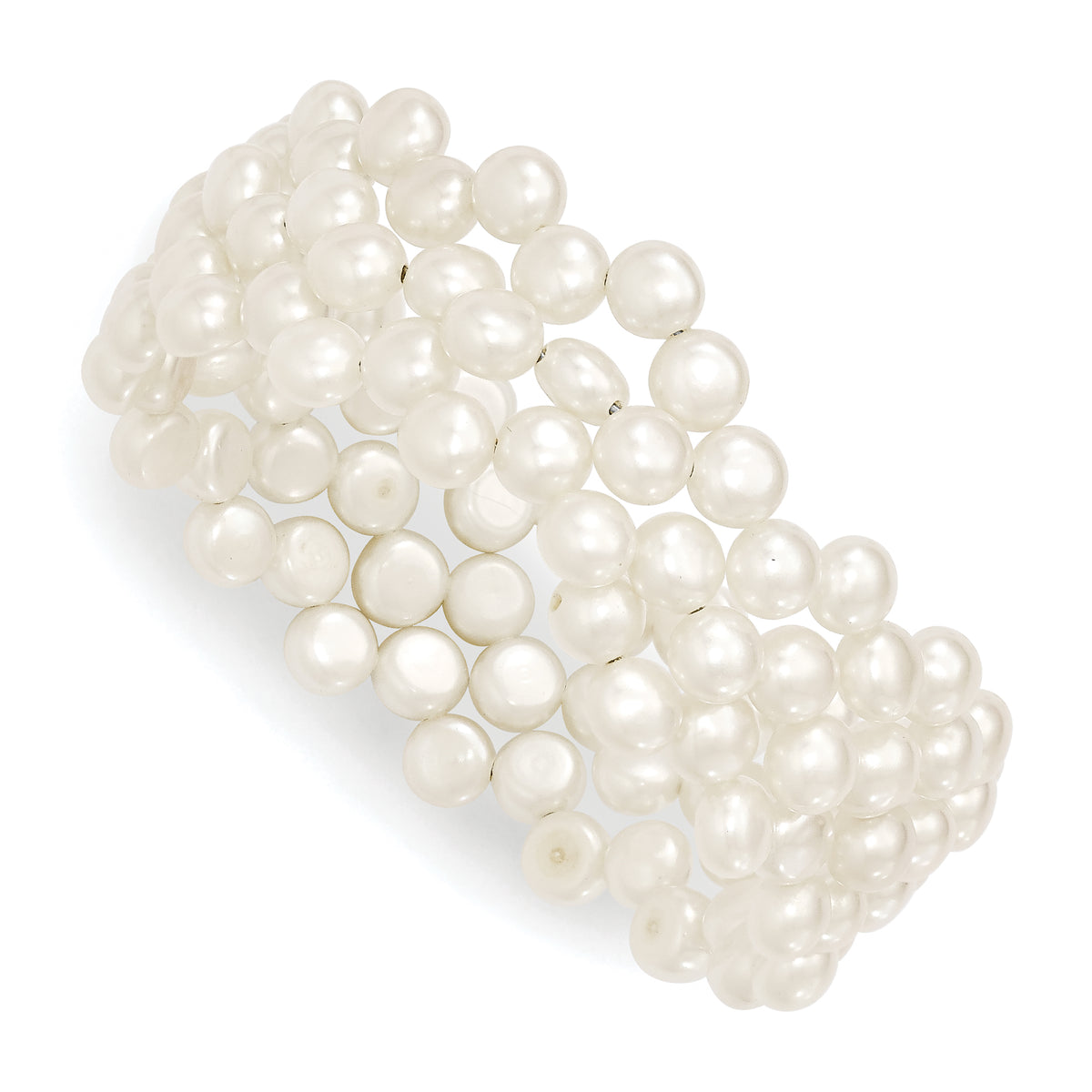8-9mm White FW Cultured Pearl Flexible Wrap Bracelet
