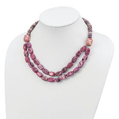 Sterling Silver Multi-Gemstone Necklace with Polished Finish and Extender