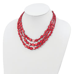 Sophia Jewelers Sterling Silver Coral Necklace with Polished Lobster Clasp