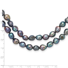 9-10mm Baroque Black Freshwater Cultured Pearl Endless 64in Necklace
