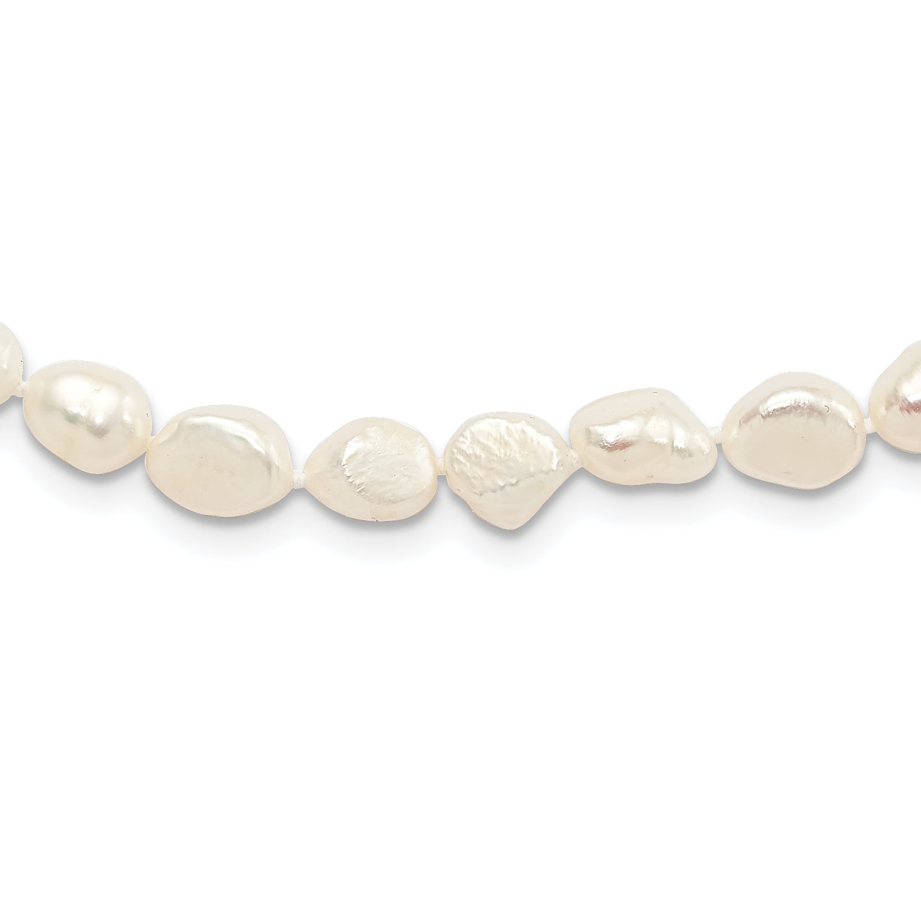 9-10mm White Baroque Freshwater Cultured Pearl Slip-on Endless 64 inch Necklace Main image