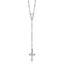 Sterling Silver Rhodium-plated Polished Beaded Rosary 24 inch Necklace