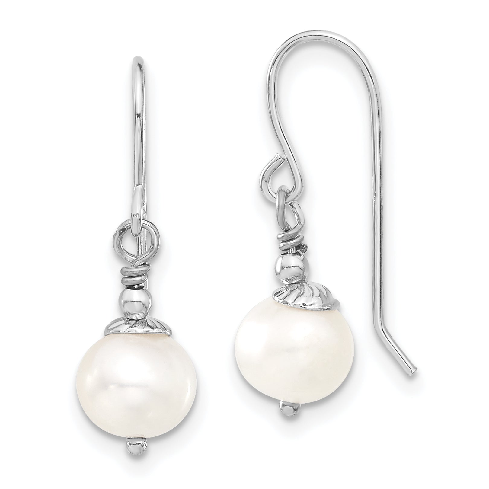 Sterling Silver RH 7-8mm White FWC Pearl Earring/Necklace Set Secondary image
