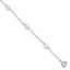 Sterling Silver RH 4-5mm Wte Semi FWC Pearl 5 Station Bracelet