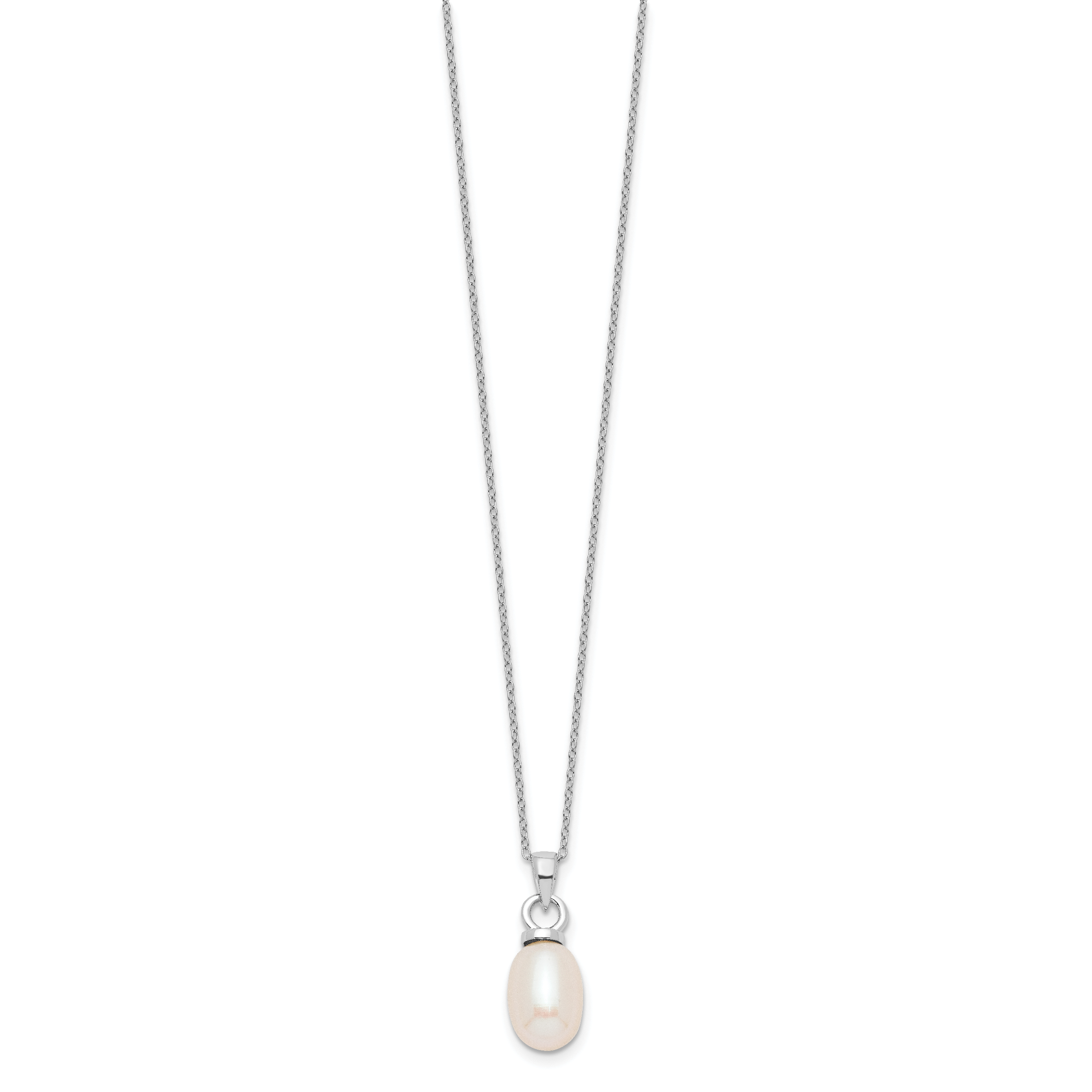 Sterling Silver Rhodium-plated 10-11mm FWC Pearl Earring/Necklace Set