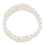Sophia Jewelers White Freshwater Pearl Multi-Row Stretch Bracelet