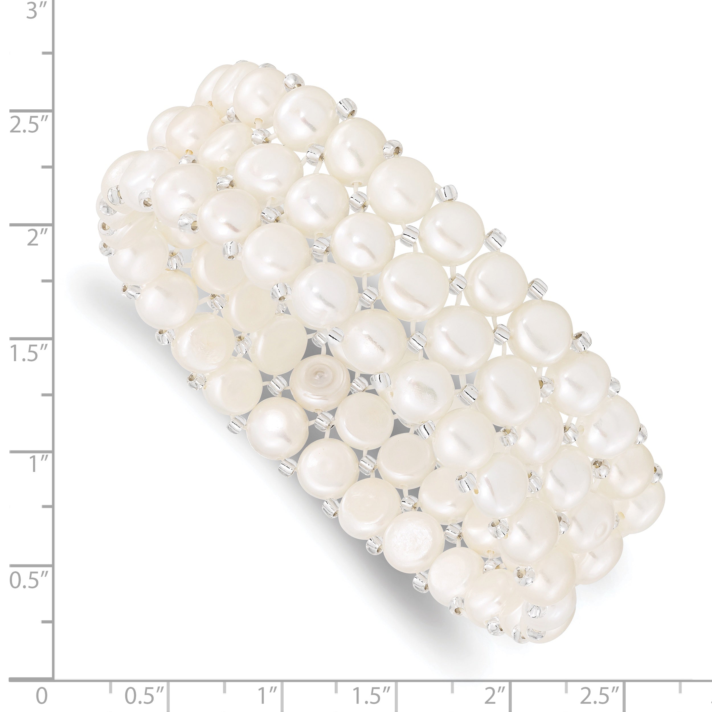 Sophia Jewelers White Freshwater Pearl Multi-Row Stretch Bracelet